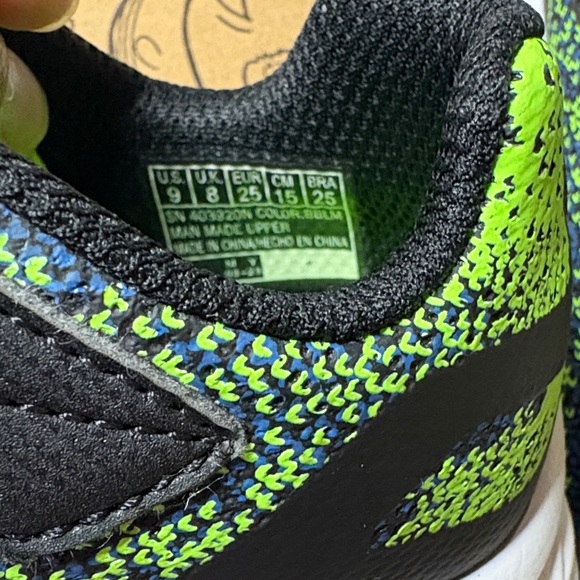 Skechers Kids' Black and Green Sneakers - Picture 3 of 7